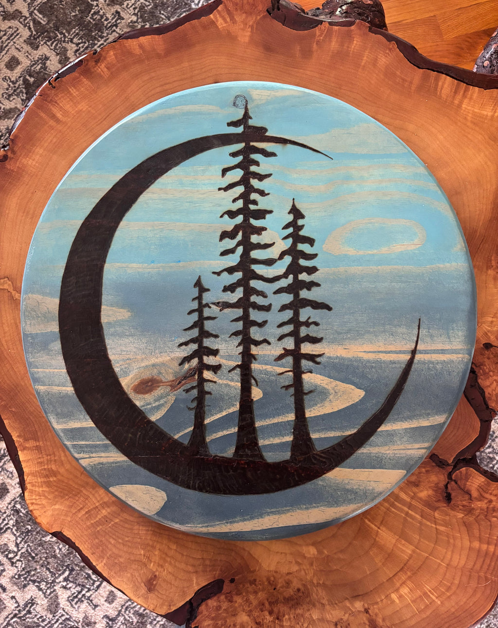 Adirondack Moon Wall Art | Handcrafted Pine Artwork by Darren Segool