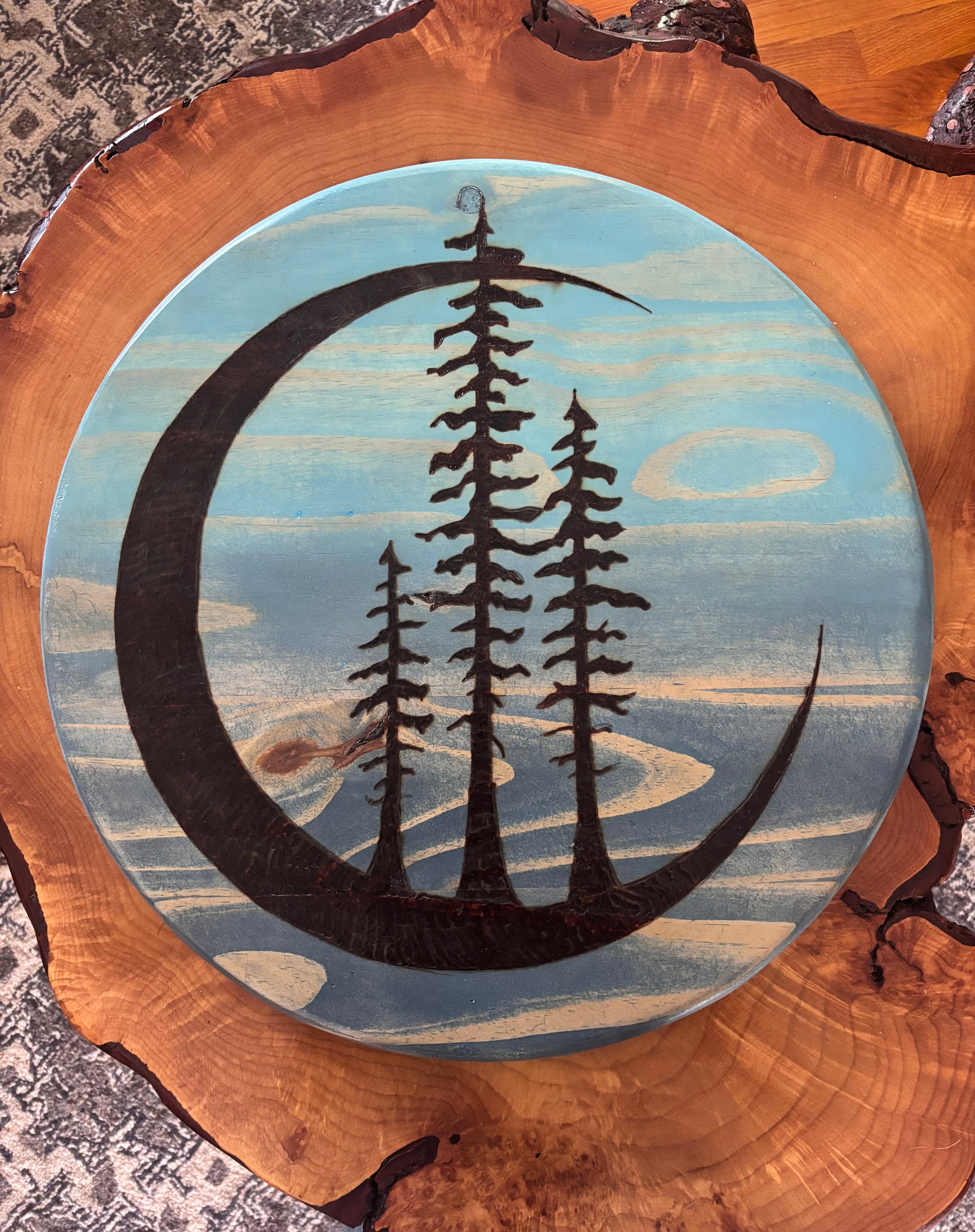 Adirondack Moon Wall Art | Handcrafted Pine Artwork by Darren Segool