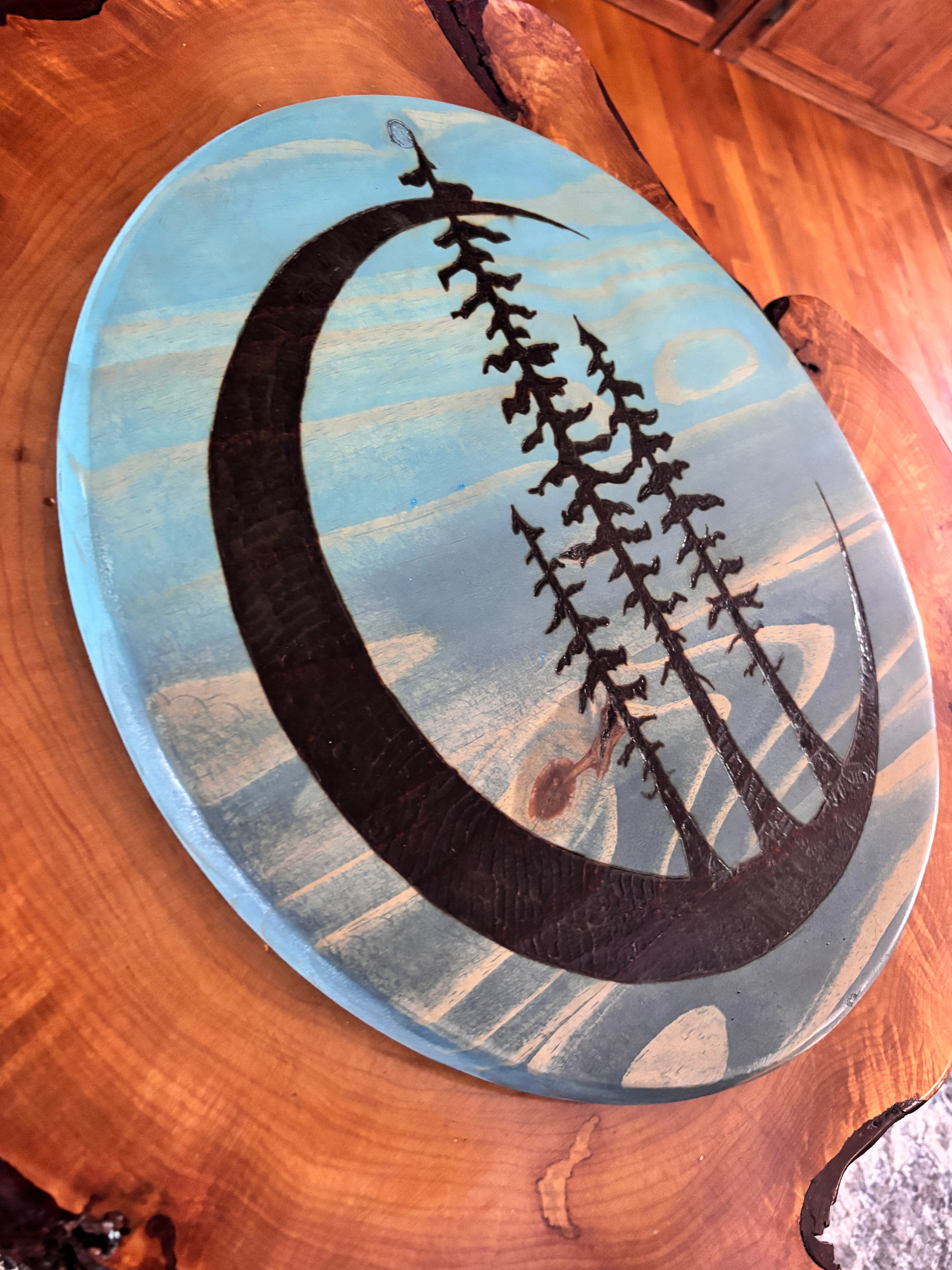Adirondack Moon Wall Art | Handcrafted Pine Artwork by Darren Segool