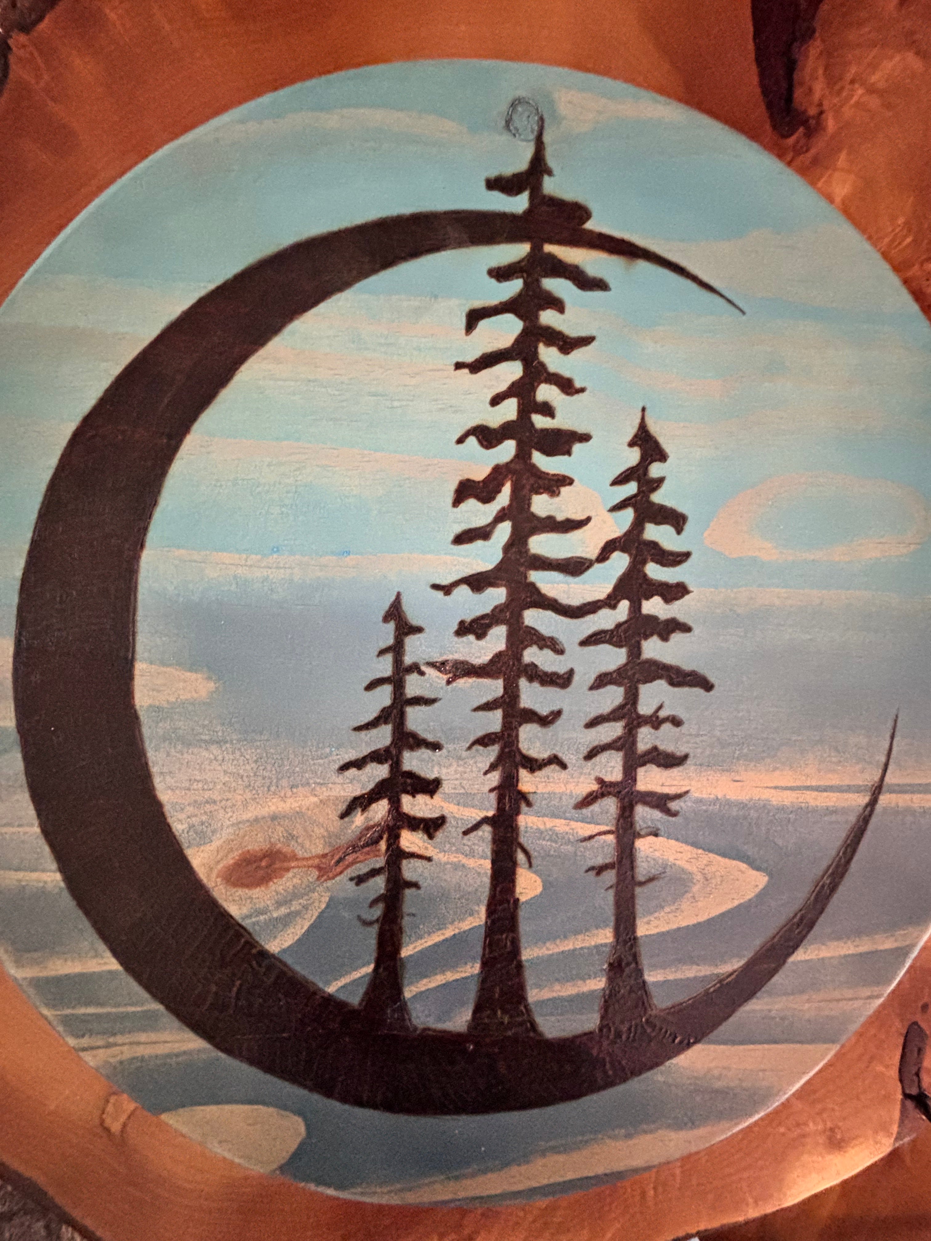 Adirondack Moon Wall Art | Handcrafted Pine Artwork by Darren Segool