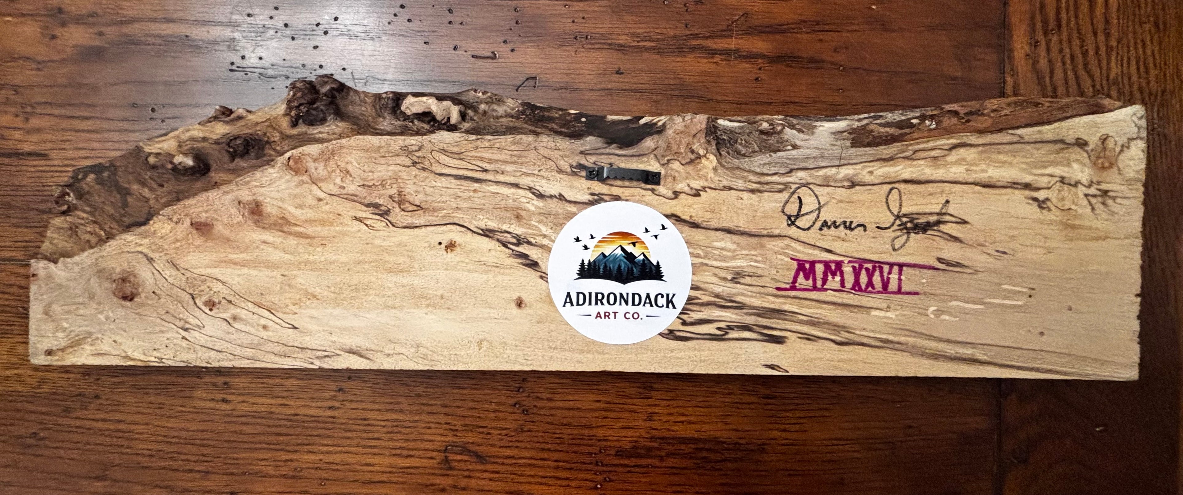 NEW Chickadee Trio on Spalted Maple – Original Wood Burn & Acrylic Art - Handcrafted by Darren Segool MADE IN USA