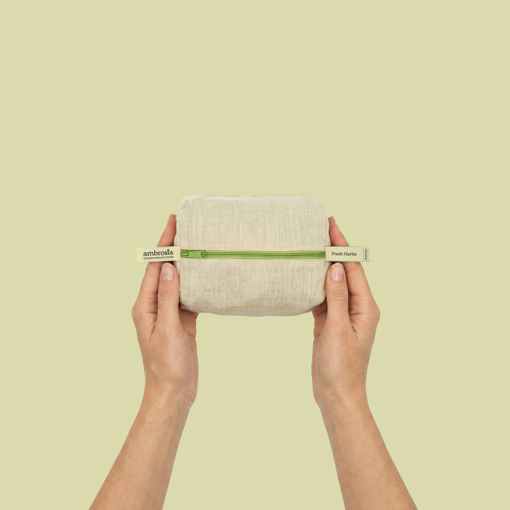 Reusable Linen Fresh Herb Storage Bag — Ambrosia Bag