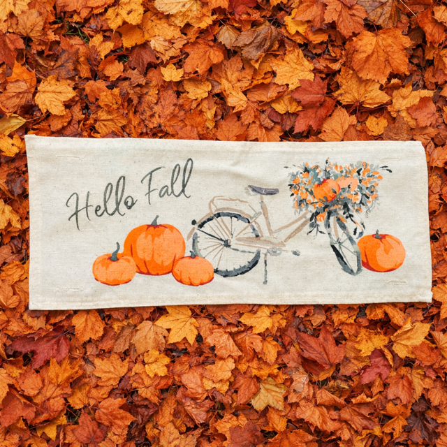 PANEL ONLY: Hello Floral Boho; Autumn VINTAGE FALL BIKE