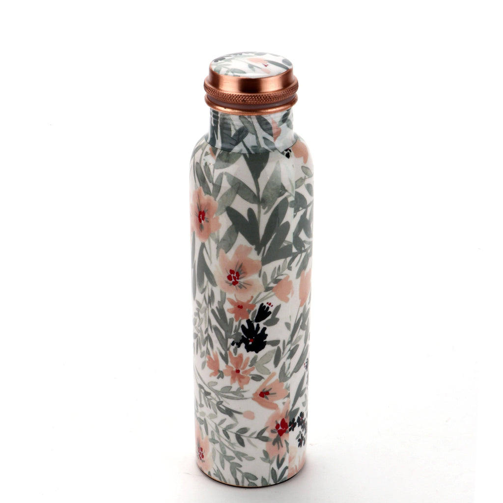 Pure Copper Water Bottle 34 oz - Leaf / Perilla