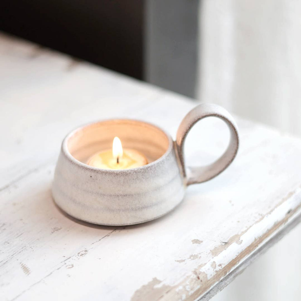 Handmade Stoneware Candle Lantern with Loop Handle "Arriving Mid-June - MADE IN USA!"