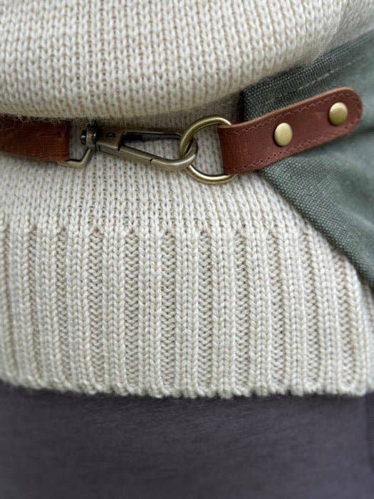 Hunter Green Waxed Canvas Half Apron with Real Leather Strap Made in USA!