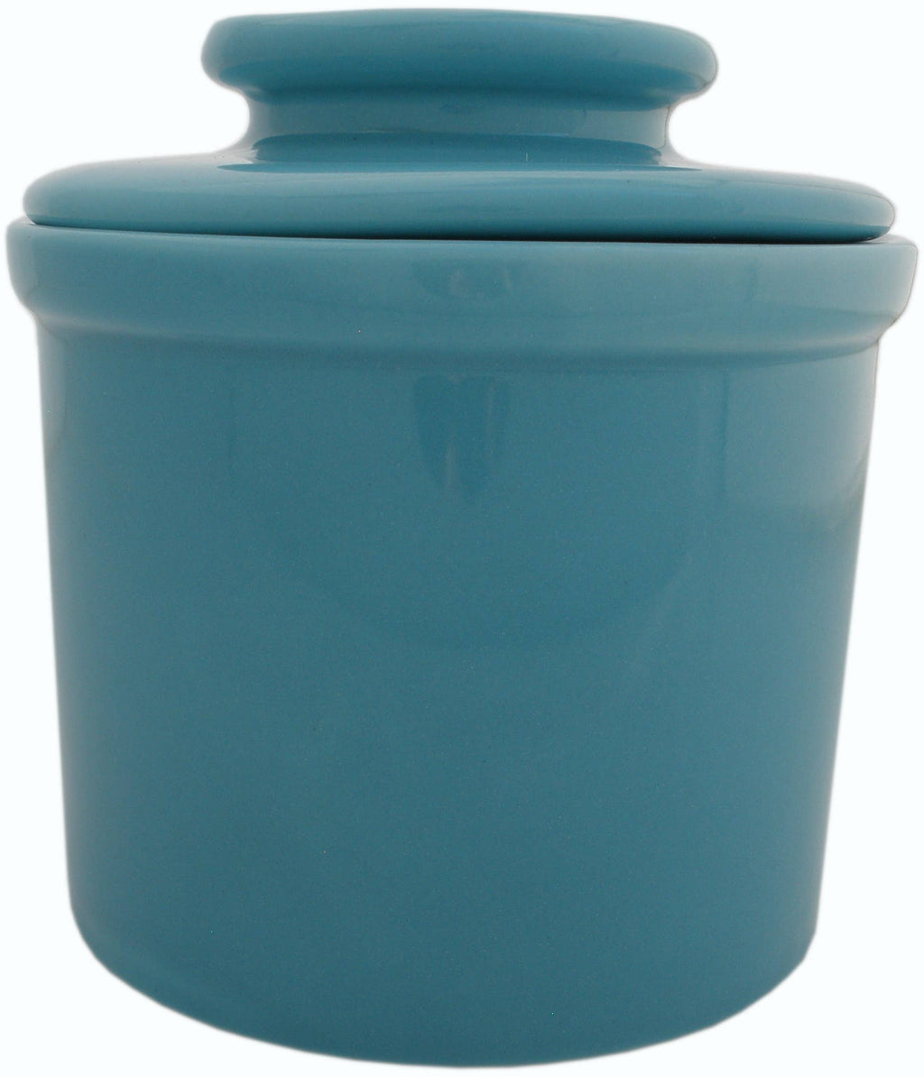 Hummingbird Butter Crock — Teal Porcelain