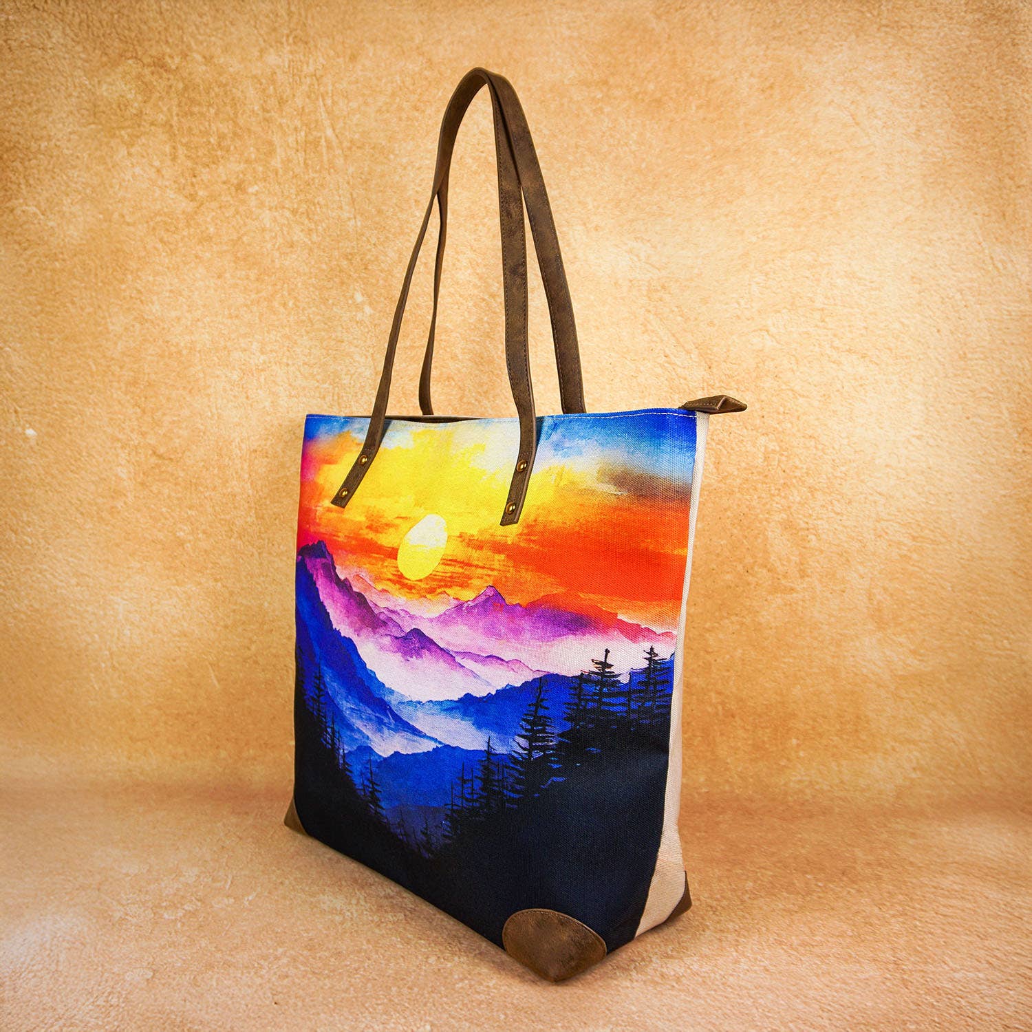 National Park Sunset Vintage Classic Eco Canvas Tote Bag