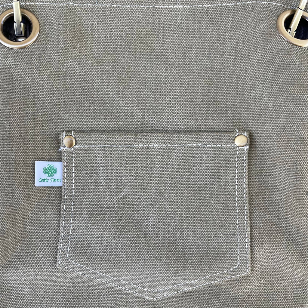Gardening Apron, Waxed Canvas Apron with Pockets