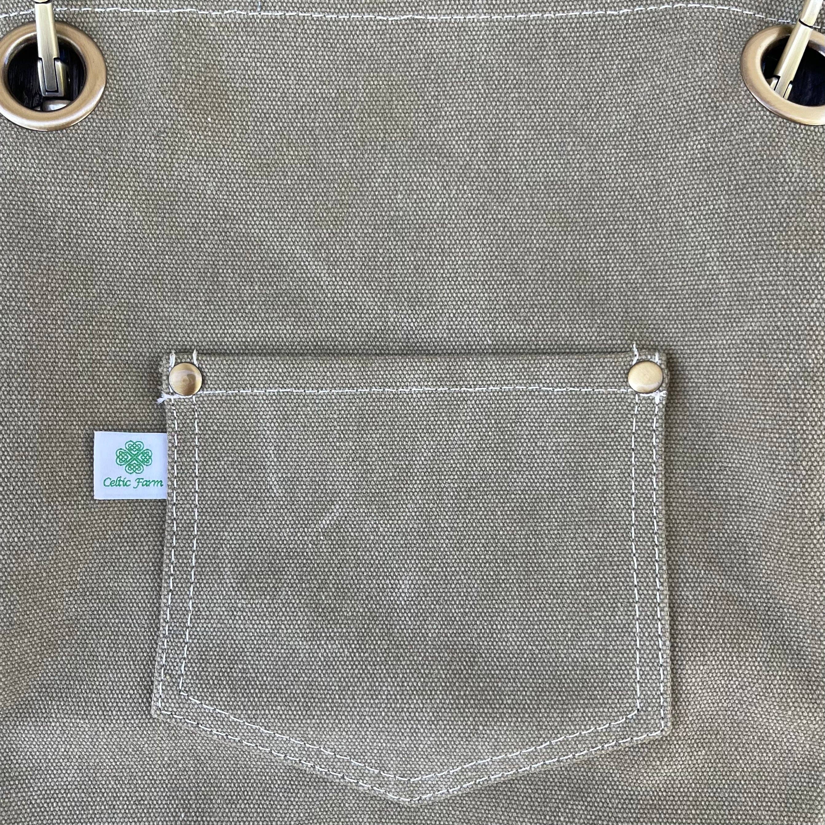 Gardening Apron, Waxed Canvas Apron with Pockets