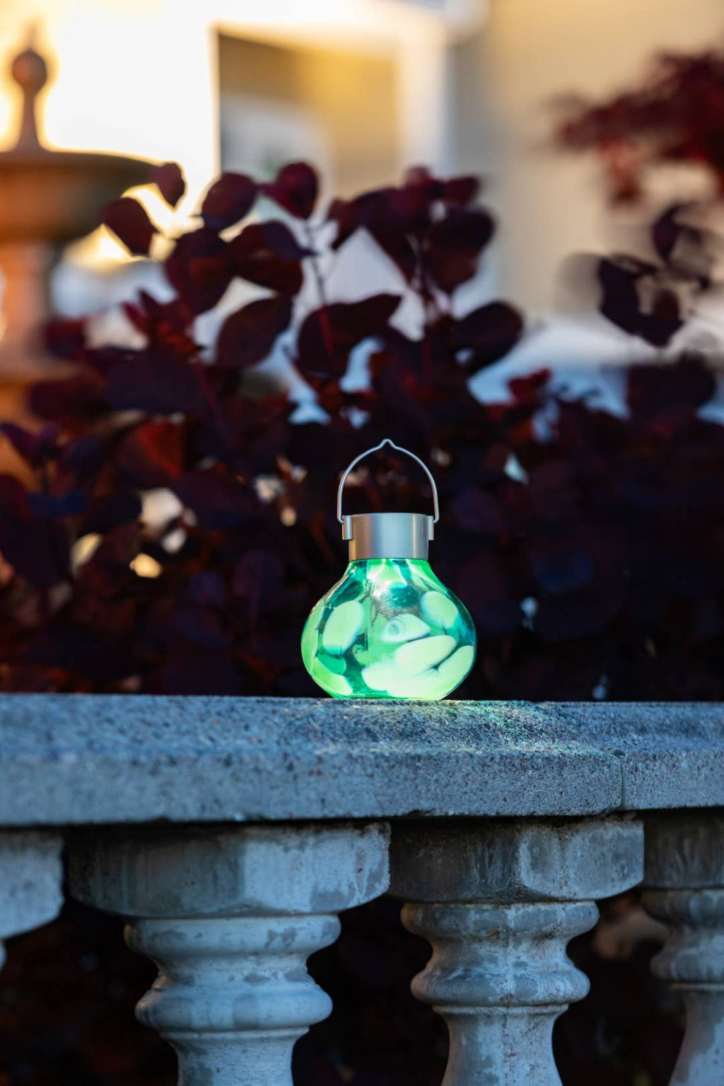 *New* Tea Lantern - 5" Hand-Blown Glass Solar Lantern - Teal