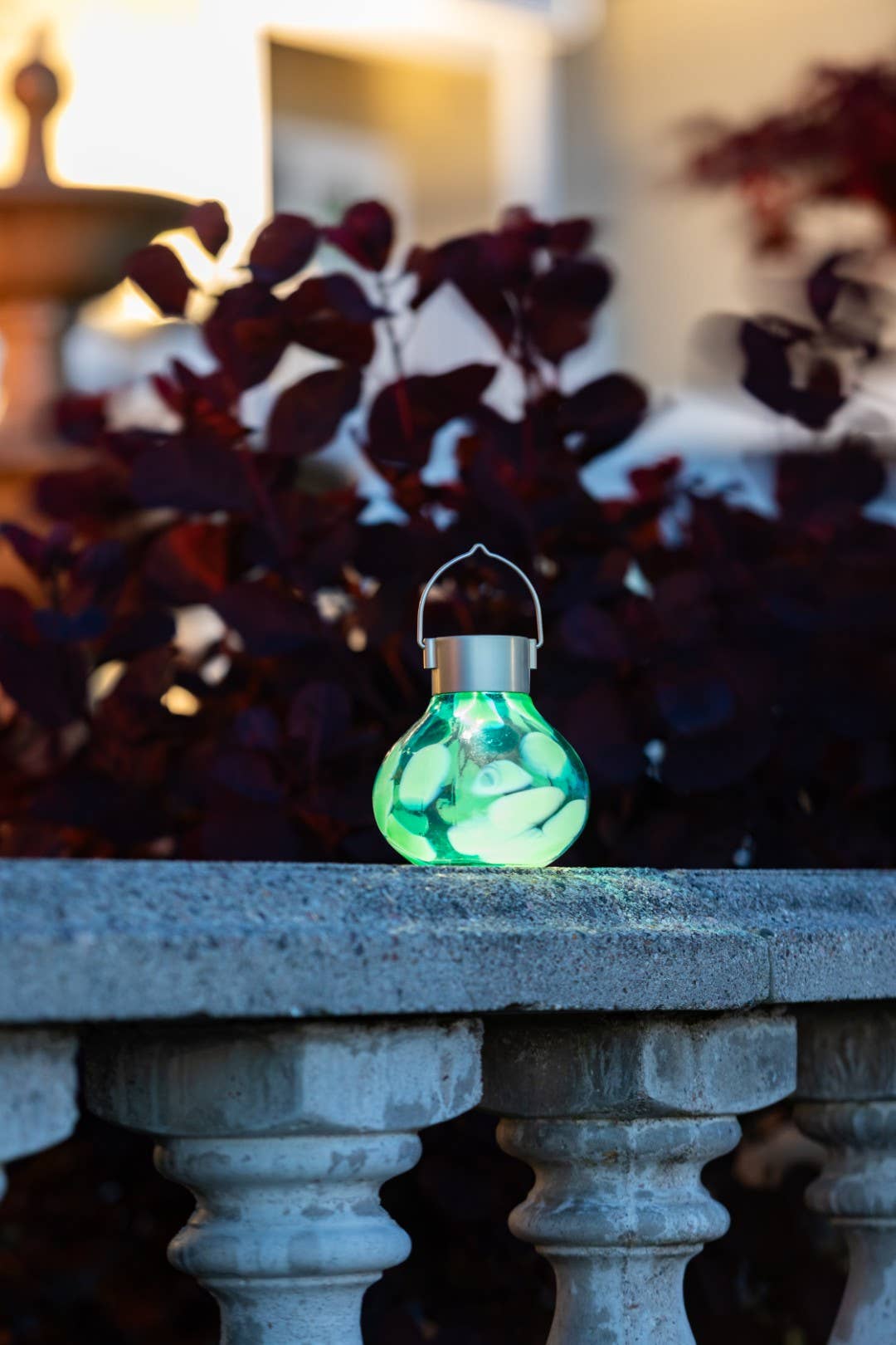 *New* Tea Lantern - 5" Hand-Blown Glass Solar Lantern - Teal