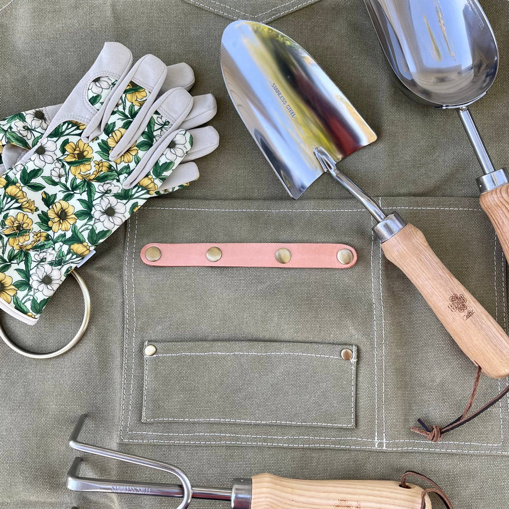 Gardening Apron, Waxed Canvas Apron with Pockets