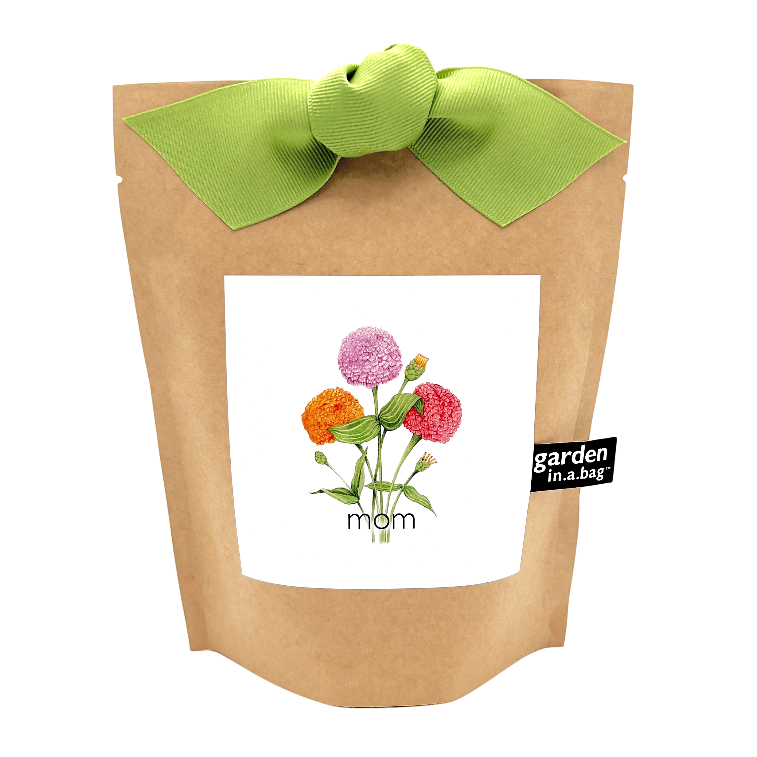 Mom Garden in a Bag – Zinnia Flower Growing Kit Gift for Mother’s Day