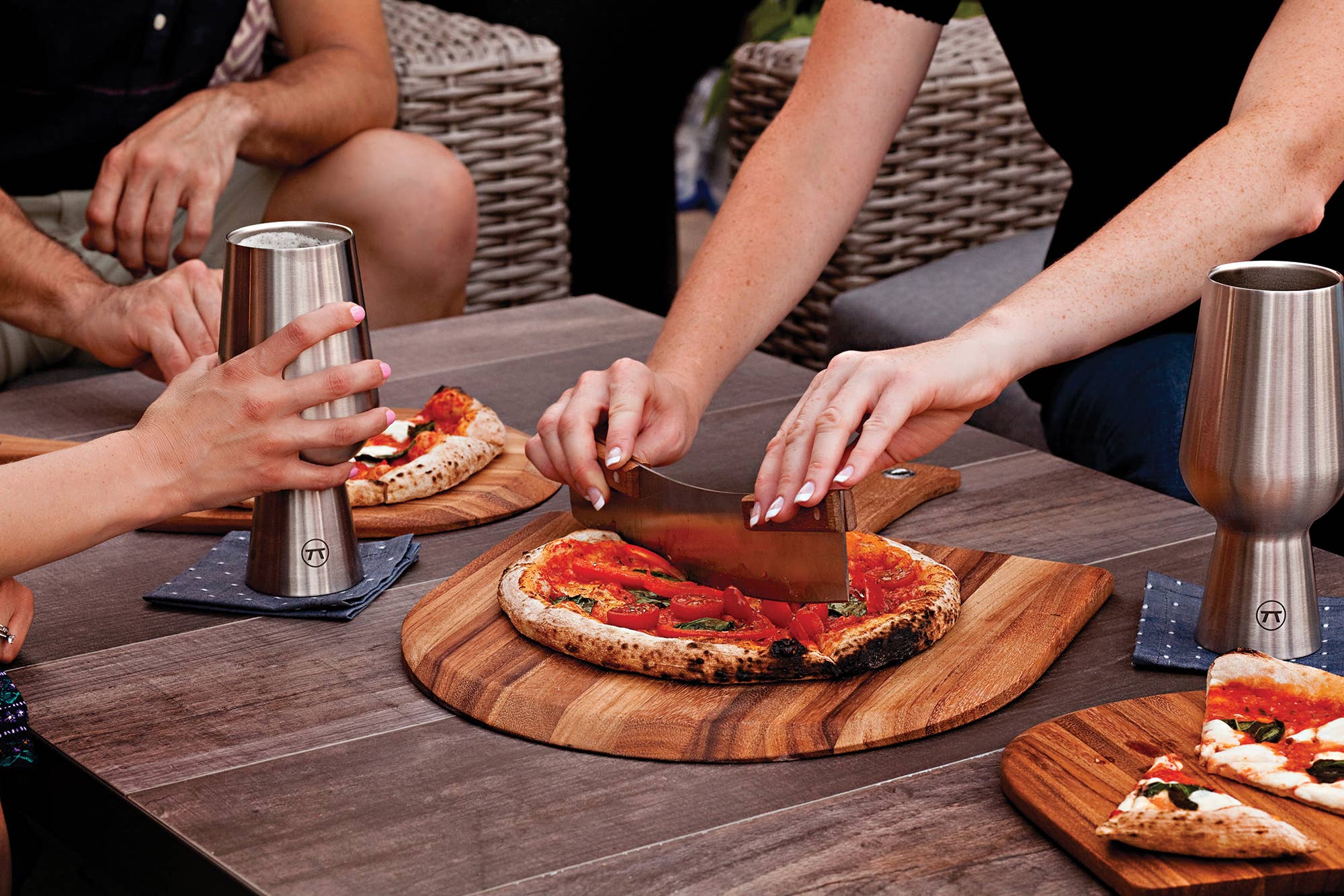Outset Pizza Peel and Rocking Cutter Kit, 2-Piece Set