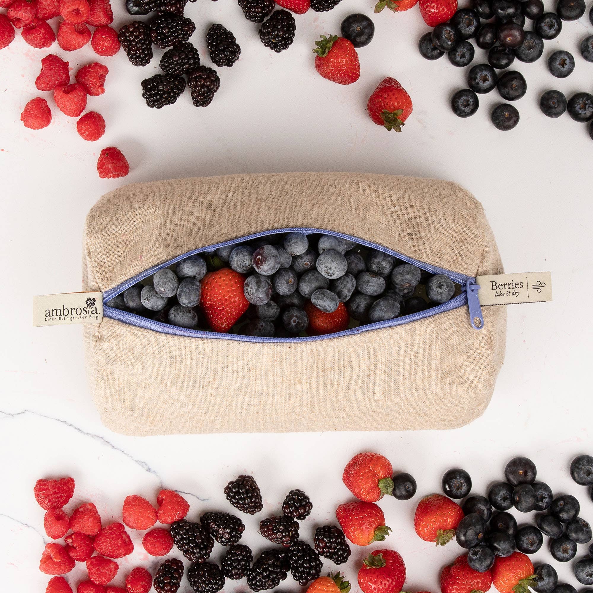 Reusable Flax Linen Produce Bag for Berries | Spring Kitchen