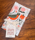 Gingiber Robin Bird Tea Towel | Artisan-Illustrated Cotton Kitchen Towel