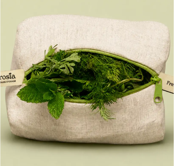 Reusable Linen Fresh Herb Storage Bag — Ambrosia Bag