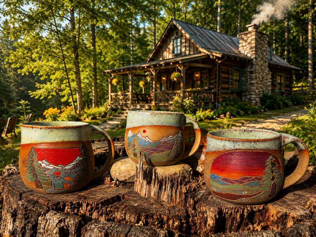 Artisan Mountain Stoneware Mug | Forest Jeannie Pottery