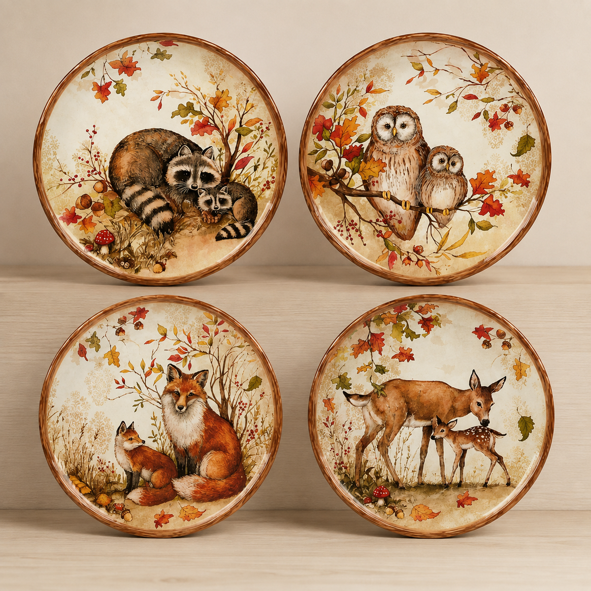 Dessert Plates, Earthenware Set of 4 — Maple Grove