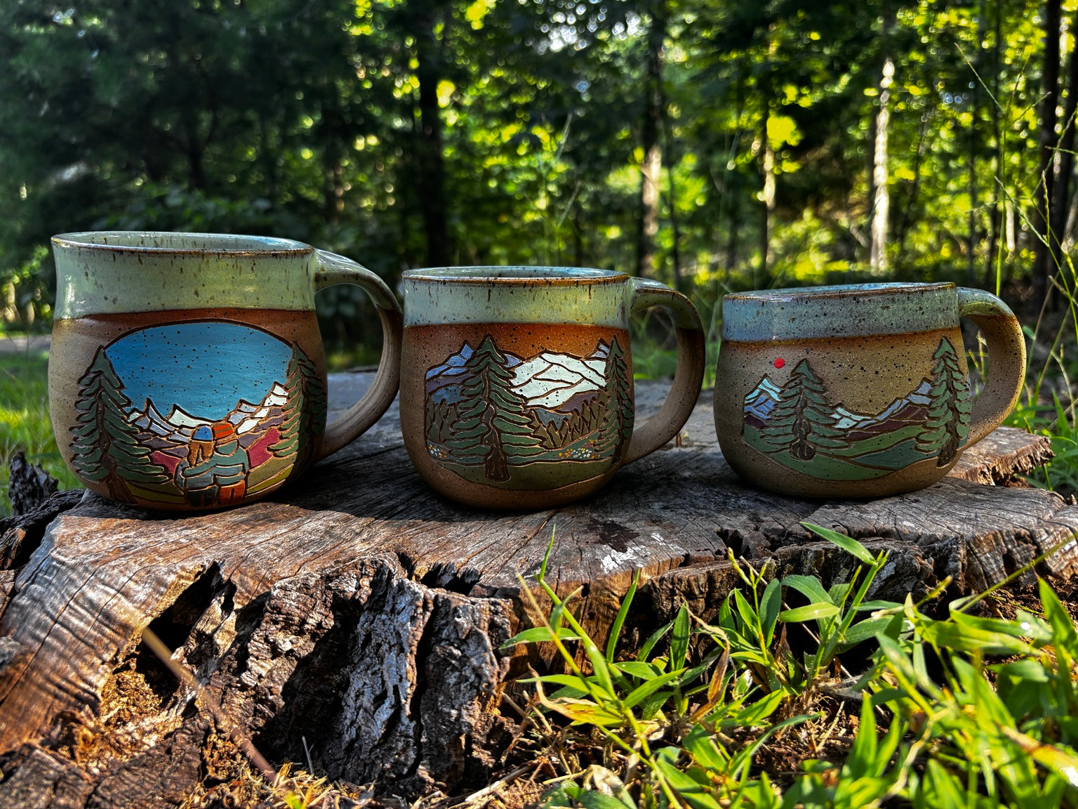 Artisan Mountain Stoneware Mug | Forest Jeannie Pottery
