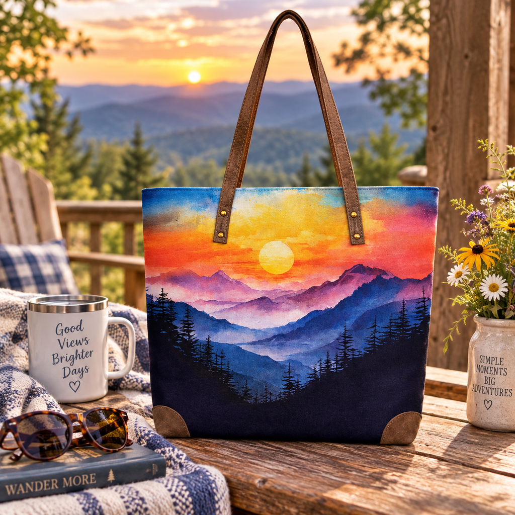 Tote Bag National Park Sunset Vintage Eco Canvas — ANNGOTI