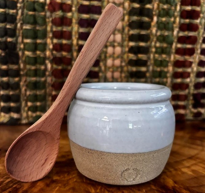 Stoneware Pickle Pot with Wooden Spoon Handmade in Vermont — Farmhouse Pottery