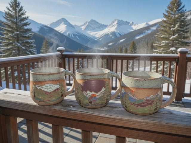 Forest Jeannie Pottery Artisan Mountain Stoneware Mug · 16 oz | Choose Your Design