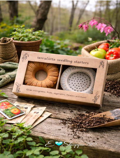 Terracotta Floral Seed Sprouter Set, A Lovely Little Growing Ritual
