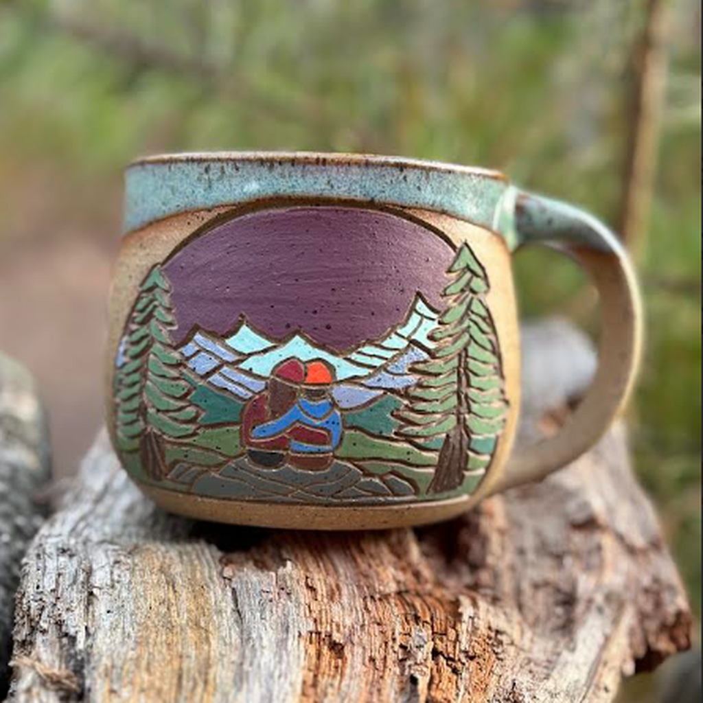 Forest Jeannie Pottery Artisan Mountain Stoneware Mug · 16 oz | Choose Your Design