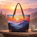 National Park Sunset Vintage Classic Eco Canvas Tote Bag