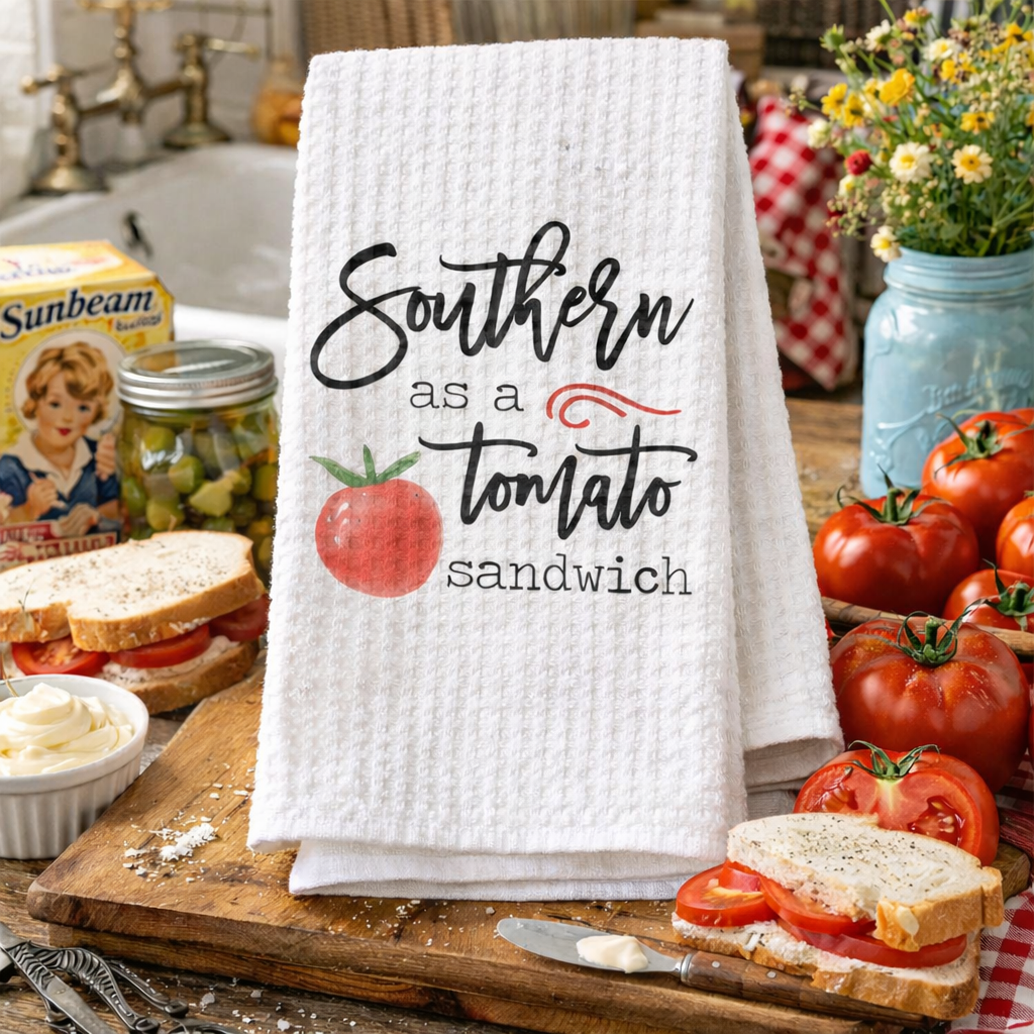 Southern Charm Kitchen Towel, Country Cotton Tea Towel
