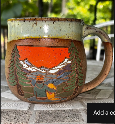 Artisan Mountain Stoneware Mug | Forest Jeannie Pottery