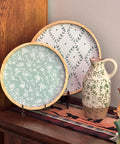 Cottage Bloom Wooden Round Tray S/2