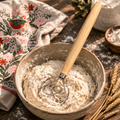 13" Danish Dough Whisk with Wood Handle – Heart-Shaped Artisan Bread Tool