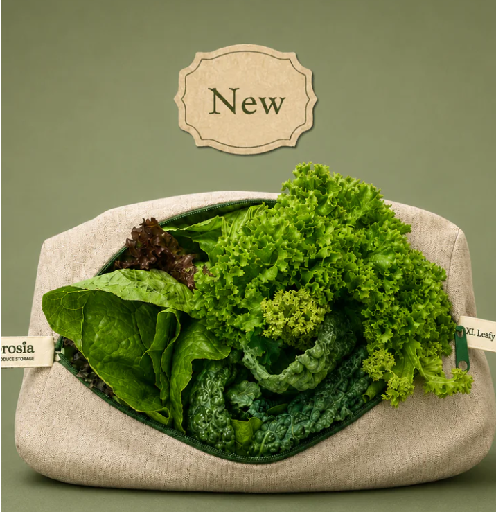 XL Reusable Linen Leafy Greens Storage Bag, Ambrosia Bag